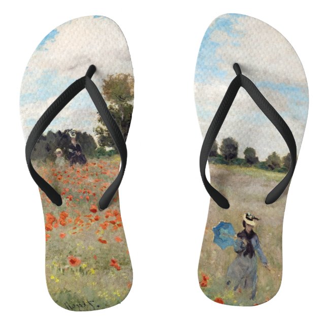 Tongs Claude Monet - Champ de coquelicots (Semelle)