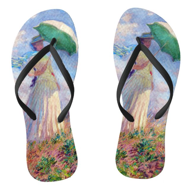 Tongs Claude Monet - Femme à l'ombre parasol tournée ver (Semelle)