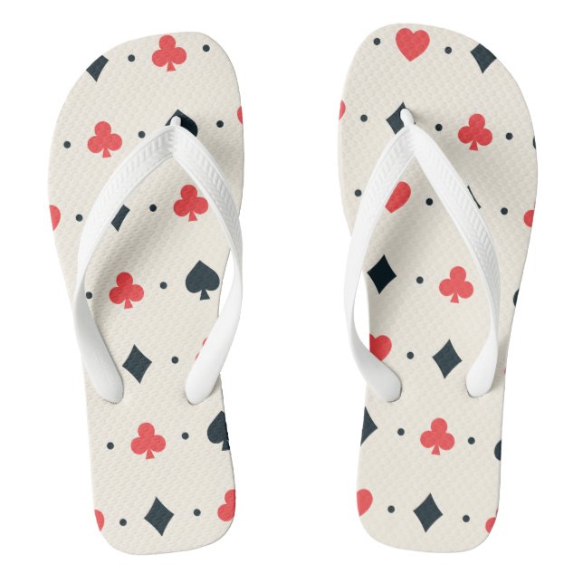 Tongs Clubs Diamants Cœurs & Piques Jeu de Cartes Poker  (Semelle)