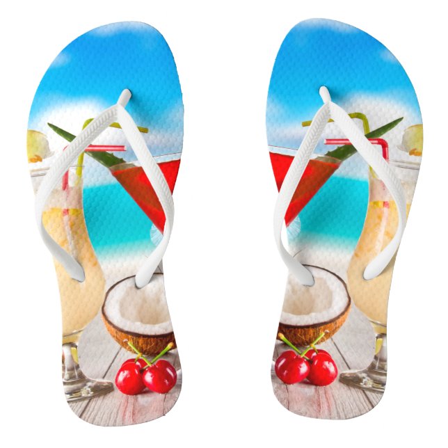 Tongs Cocktails tropicaux Flops Sandals (Semelle)