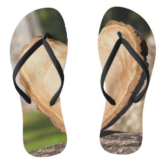 Tongs coeur en bois