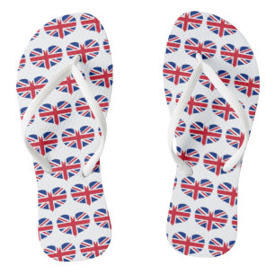 Tongs Coeur en forme Royaume-Uni Drapeau / Union Jack