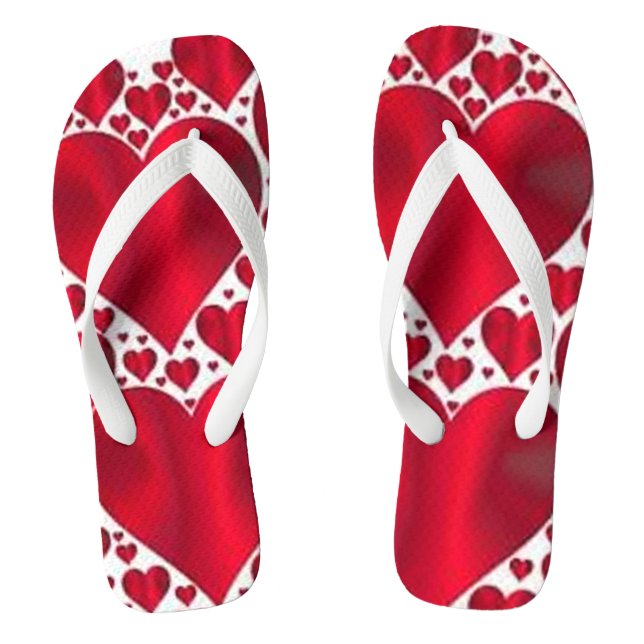 TONGS COEURS ROUGES POUR LA JOURNÉE DE VALENTINE (Semelle)