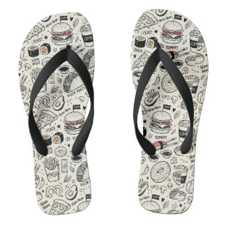 Tongs Coffee & Café Doodle Pattern –Cute Hand Drawn Food