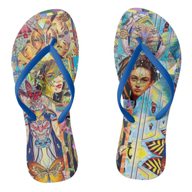 TONGS COLLAGE DE CONCEPTEUR DE PORTRAIT (Semelle)