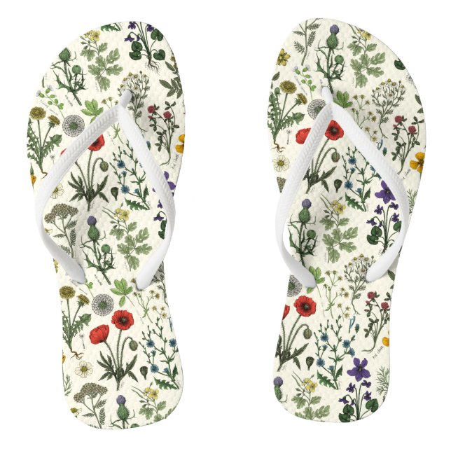 Tongs Collage de fleurs sauvages (Semelle)