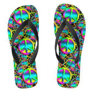 Tongs Colorant PEACE motif transparent + vos idées