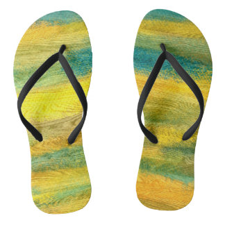 Tongs Colorful Moderne Arrière - plan de grain de bois #