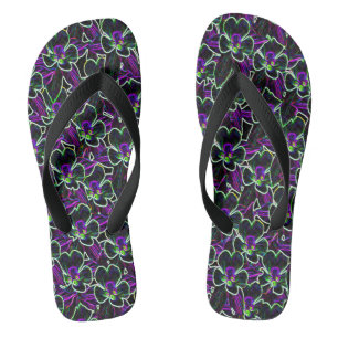 Tongs Columbine dans Neon Motif Flowers Flip Flops