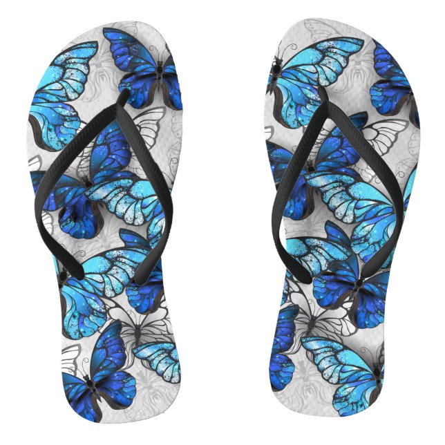 Tongs Composition des White and Blue Butterflies (Semelle)