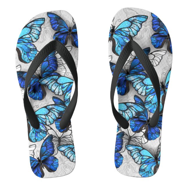 Tongs Composition des White and Blue Butterflies (Semelle)