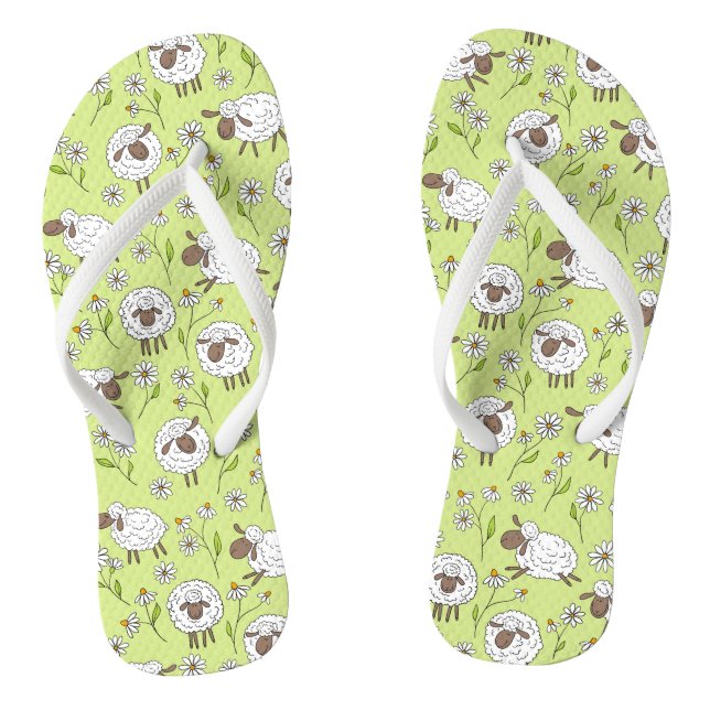 Tongs Compter les moutons sur le vert de rosée miel (Semelle)