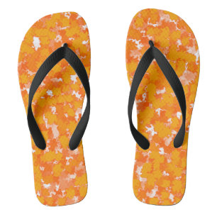 Tongs Conception d'art abstrait feuillage orange