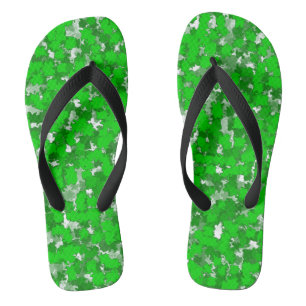 Tongs Conception d'art abstrait feuillage vert
