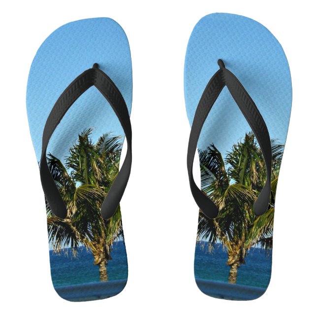 Tongs Conception de motif d'évasion de rivage à palmiers (Semelle)