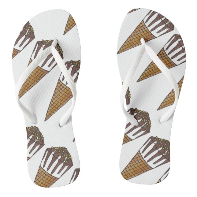 Tongs Cône de la boutique de douceurs de glace au chocol (Semelle)