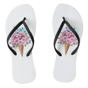 Tongs Cône rose Sakura crème glacée gaufre