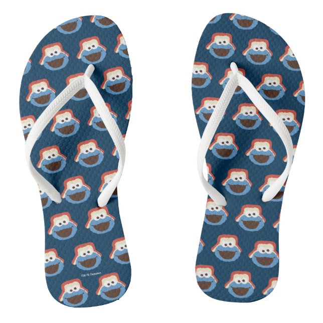 Tongs Cookie Monster Woodland Face (Semelle)
