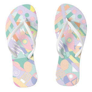 Tongs Cool Géométrique Abstrait Fun Graphic Flip Flops