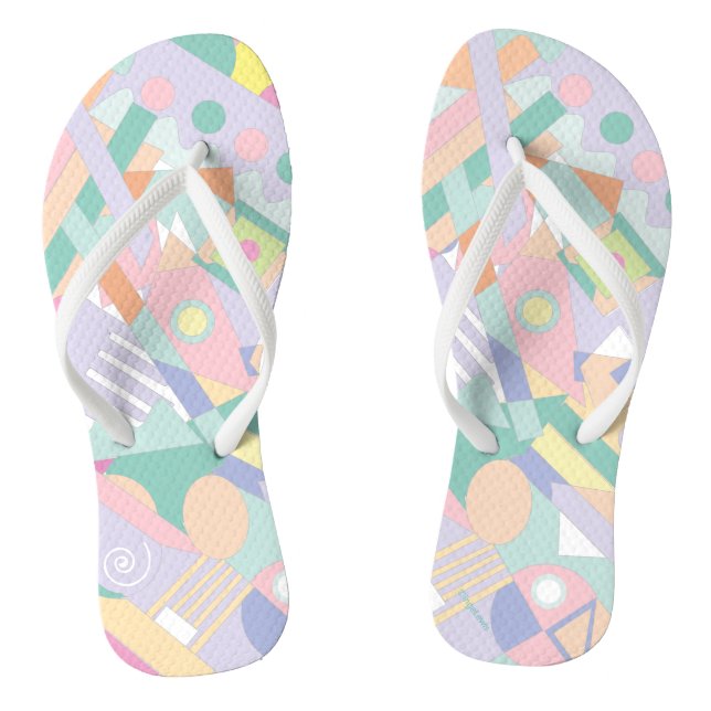 Tongs Cool Géométrique Abstrait Fun Graphic Flip Flops (Semelle)