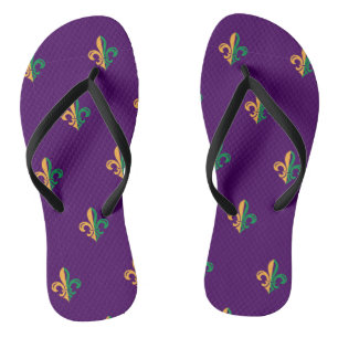 Tongs Cool Mardi Gras Fleur de Lis