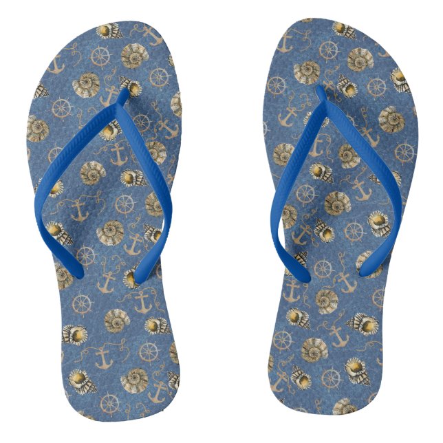 Tongs coquillages bleu marine (Semelle)