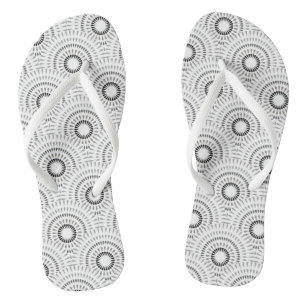 Tongs Coquille Saint-Jacques noir et blanc japonais