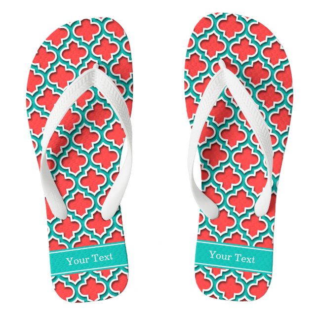 Tongs Coral Rouge, Marocain Turquoise #5DS Nom Turquoise (Semelle)