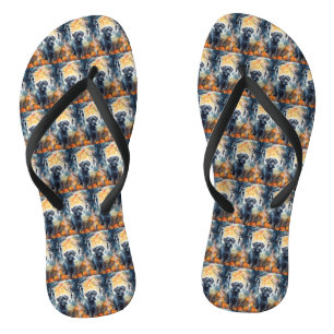 Tongs Corso De Canne D'Halloween Avec Peur Citrouille