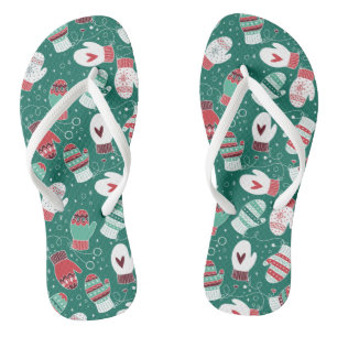 Tongs Cosy hiver Noël Mittens Motif en vert