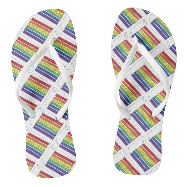 Tongs Couche arc-en-ciel Gay Pride Mariage Flip Flops (Semelle)