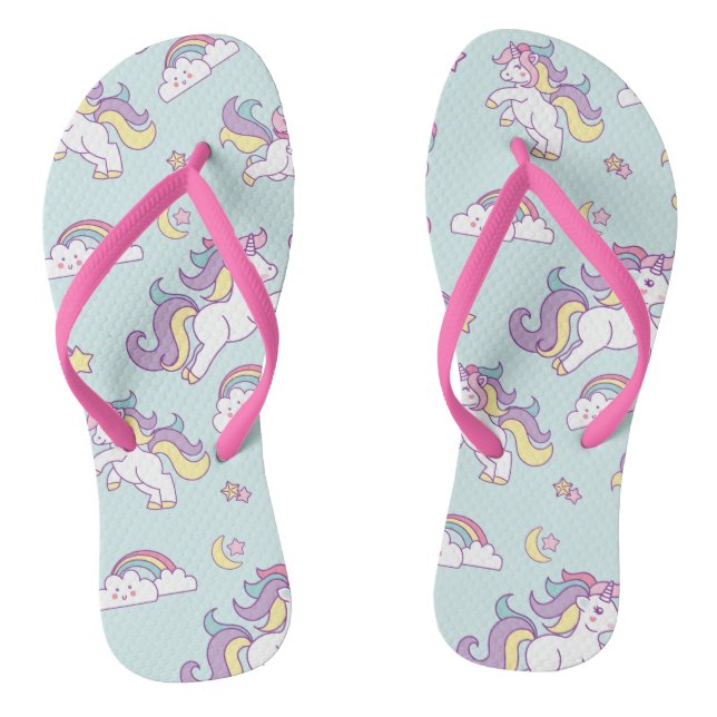 Tongs Couleur de l'Unicorne magique Cute Pastel (Semelle)