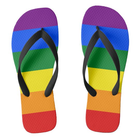Tongs Couleurs d'arc-en-ciel de drapeau de fierté de | Zazzle.fr