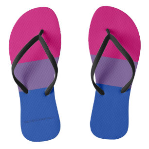 Tongs Couleurs du drapeau de fierté bisexuel de Slippery