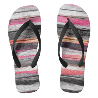 Tongs Couleurs peintes Bois look #12