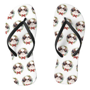Tongs Coupe festive japonaise de germe de Noël