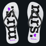 Tongs Courrier gras (violet)<br><div class="desc">Amusants, tongs de mariage personnalisés</div>