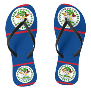 Tongs Courroies minces adultes avec le drapeau de Belize