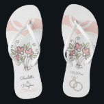 Tongs Coutume de mariage de jeune mariée<br><div class="desc">Bascules électroniques de mariage pour la jolie jeune mariée ! Personnalisez et ajoutez vos noms faits sur commande et la date de mariage.</div>