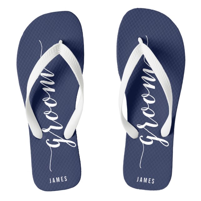 Tongs Coutume Salle Marine Bleu Mariage Flip Flops (Semelle)