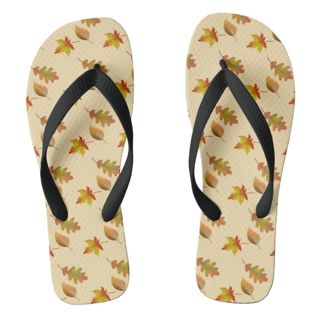 Tongs Cozy autumn maple leaves oak leaves (Semelle)