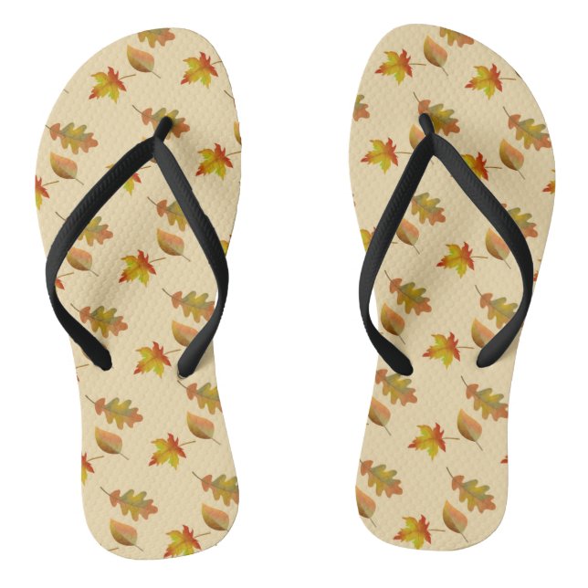 Tongs Cozy autumn maple leaves oak leaves (Semelle)
