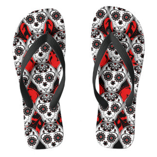 Tongs Crânes de sucre Jour des morts motif super mignon