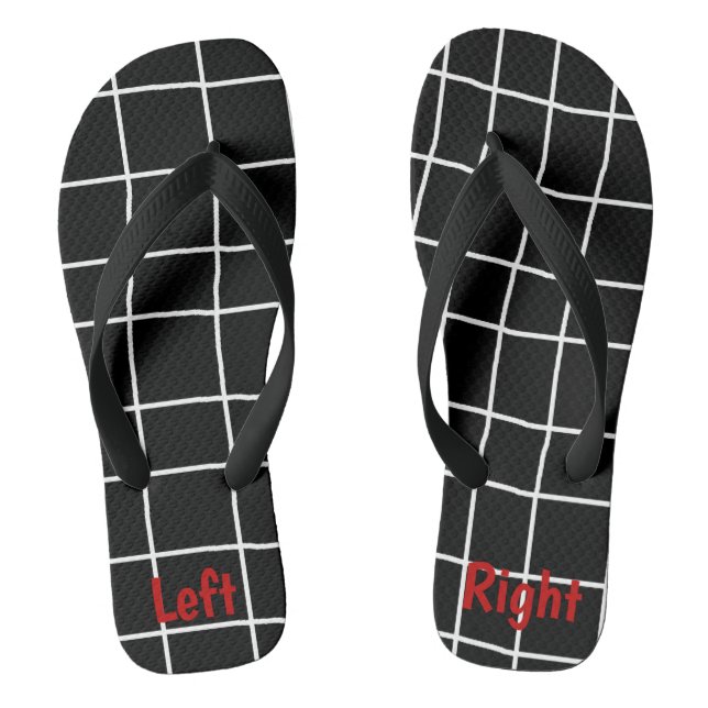Tongs Crazy Black White Grid Unisex (Semelle)