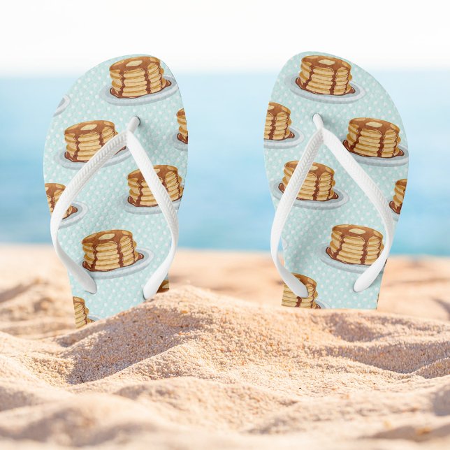 Tongs Crêpes avec sirop d'érable et Motif Polkadot (Créateur téléchargé)