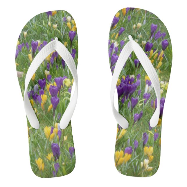 Tongs Crocus jaunes et violets Flip Flops adultes (Semelle)
