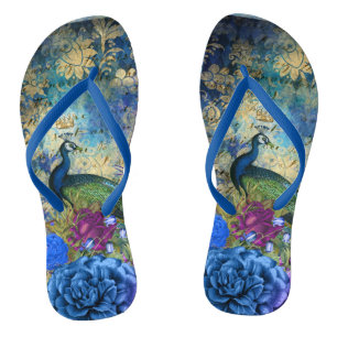 Tongs Crowé Peacock bleu et violet Floral