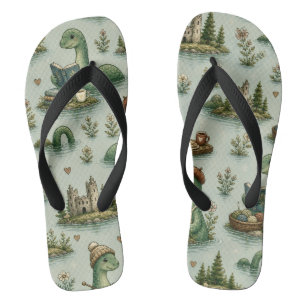 Tongs Cryptides confortables Nessie Monstre du Loch Ness