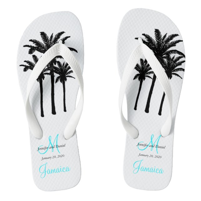 Tongs Custom Beach Jamaïque Mariage Flip Flops (Semelle)