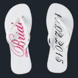 Tongs Custom Bride ajouter votre propre mariage date cad<br><div class="desc">Tongs de mariée personnalisés - ajoutez votre propre mariage ou date d'anniversaire joli cadeau de douche nuptiale personnalisable.</div>